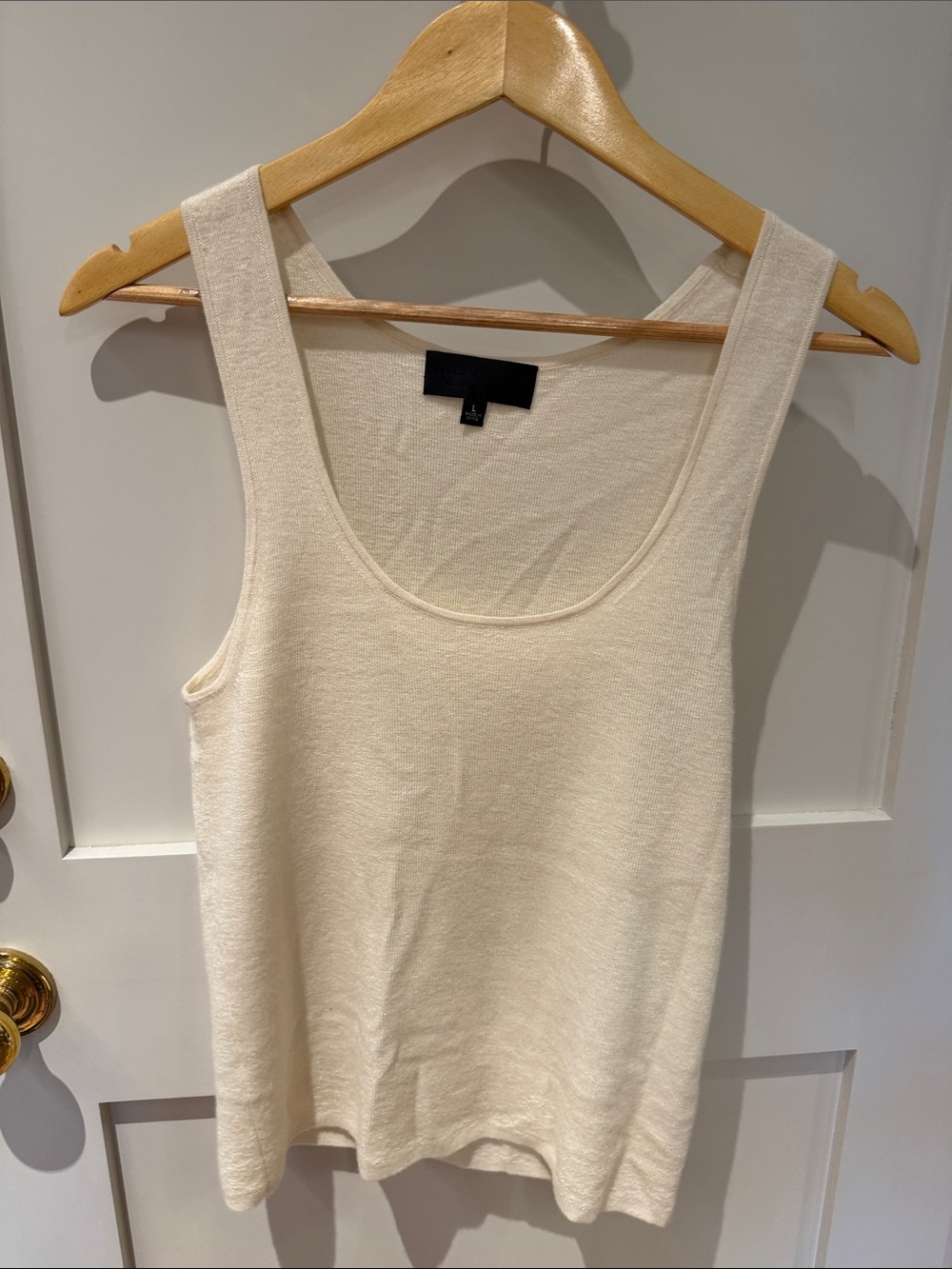 Nili Lotan Cream Scoop Neck Tank